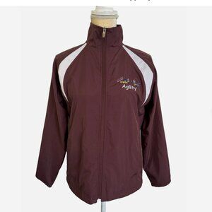 DOG AGILITY Show Embroidered Maroon Windbreaker Jacket XS